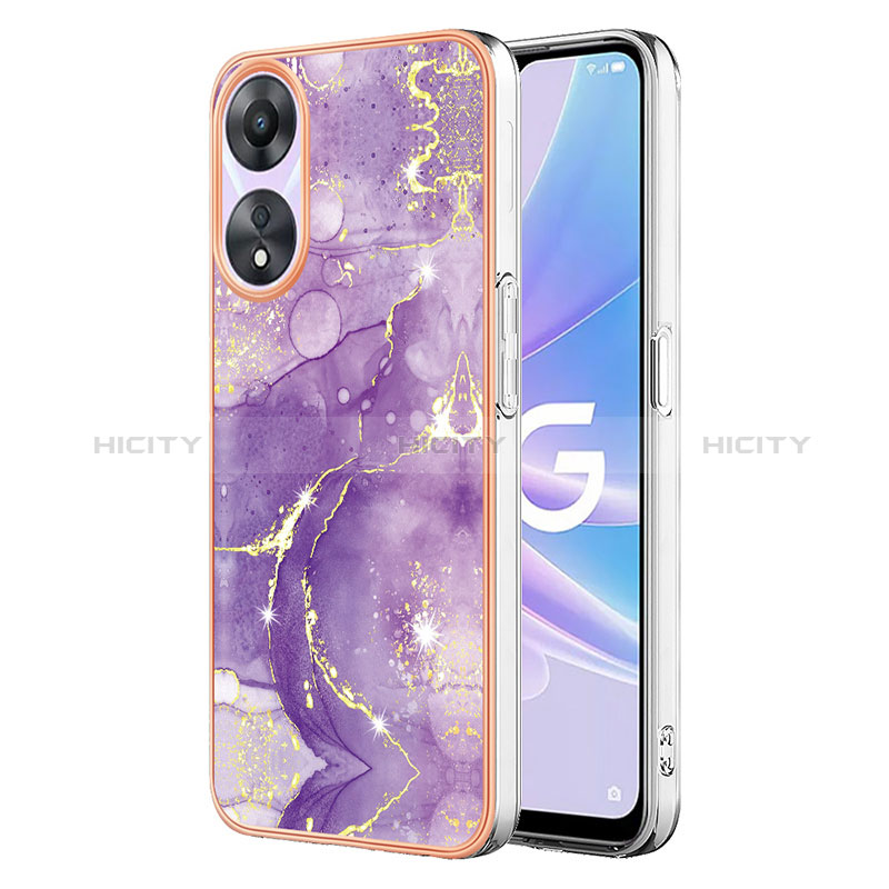 Funda Silicona Gel Goma Patron de Moda Carcasa YB5 para Oppo A58 5G Morado