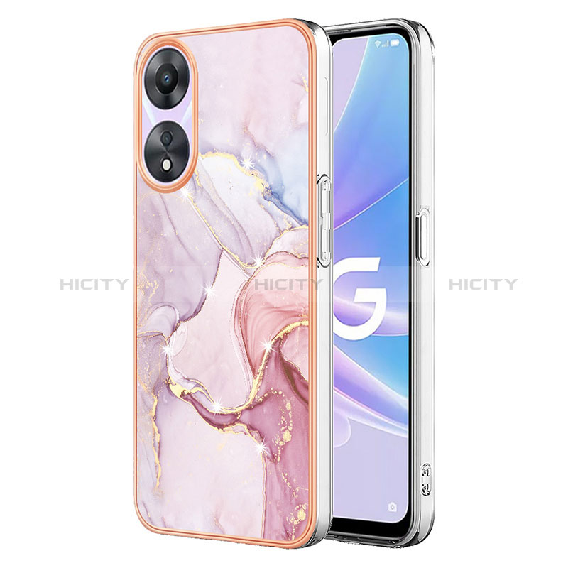 Funda Silicona Gel Goma Patron de Moda Carcasa YB5 para Oppo A58 5G Rosa