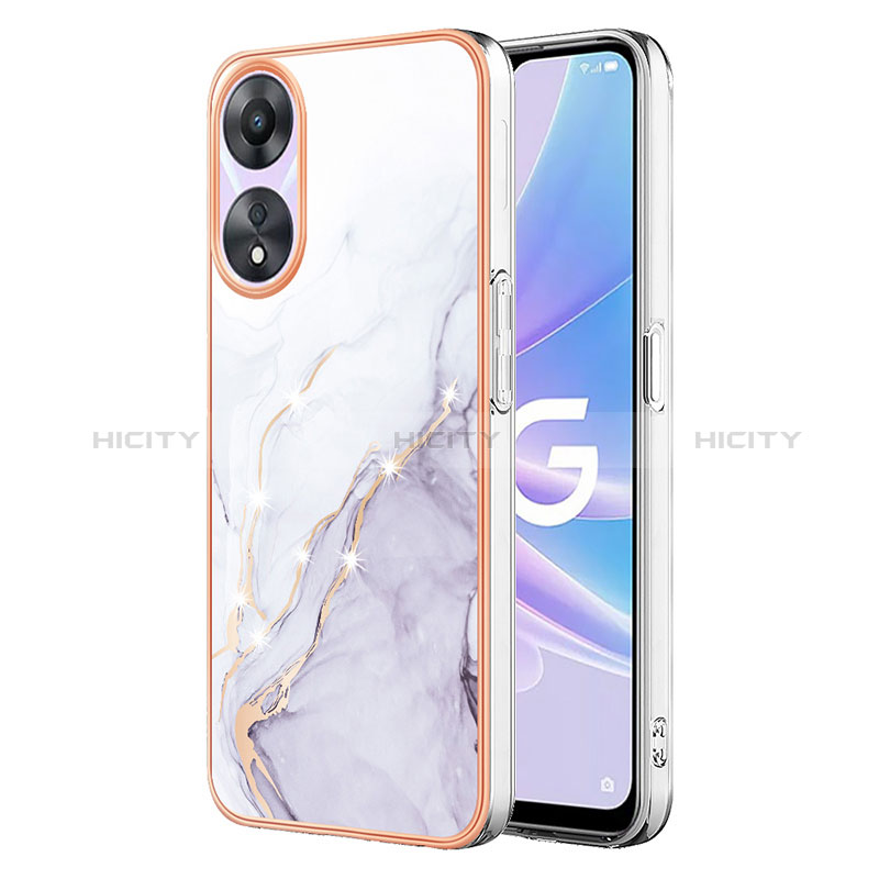 Funda Silicona Gel Goma Patron de Moda Carcasa YB5 para Oppo A78 5G Blanco