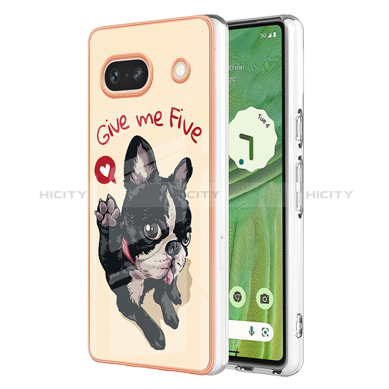 Funda Silicona Gel Goma Patron de Moda Carcasa YB6 para Google Pixel 7a 5G Caqui