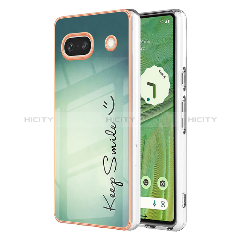 Funda Silicona Gel Goma Patron de Moda Carcasa YB6 para Google Pixel 7a 5G Verde