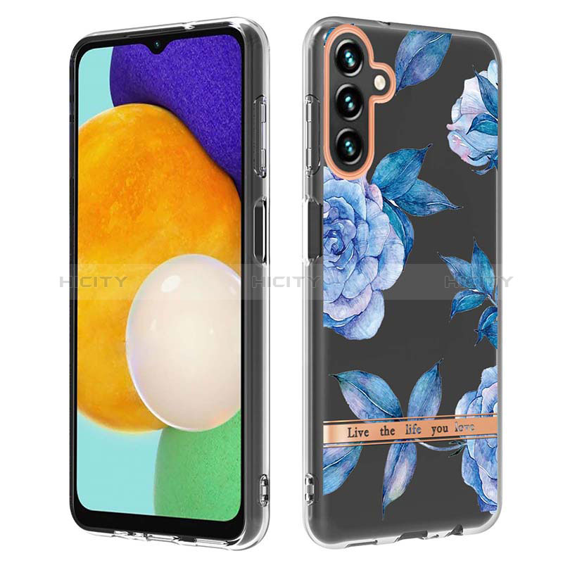 Funda Silicona Gel Goma Patron de Moda Carcasa YB6 para Samsung Galaxy A34 5G Azul