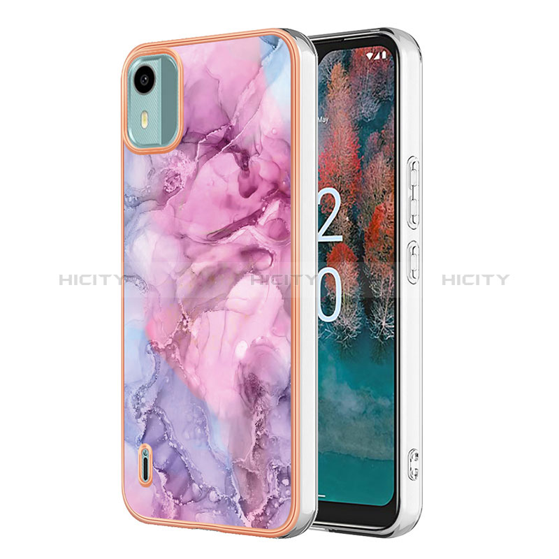 Funda Silicona Gel Goma Patron de Moda Carcasa YB7 para Nokia C12 Pro Purpura Claro