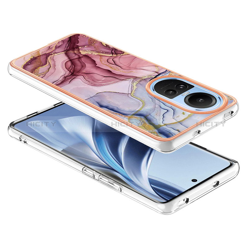 Funda Silicona Gel Goma Patron de Moda Carcasa YB7 para Oppo Reno10 Pro 5G Purpura Claro