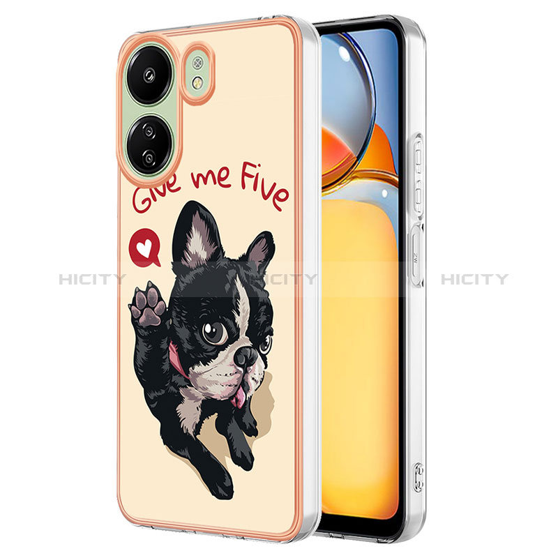 Funda Silicona Gel Goma Patron de Moda Carcasa YB8 para Xiaomi Poco C65 Caqui