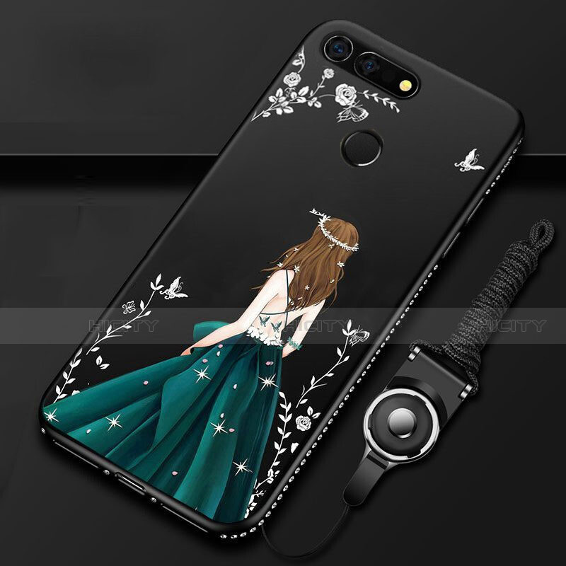 Funda Silicona Gel Goma Vestido de Novia Carcasa K01 para Huawei Honor V20 Verde