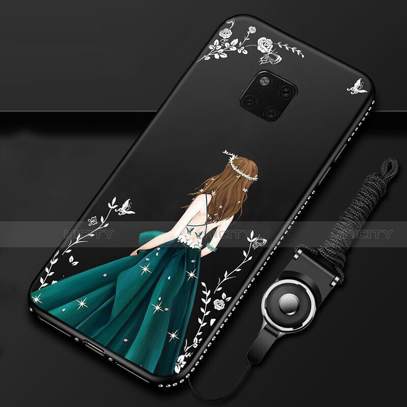 Funda Silicona Gel Goma Vestido de Novia Carcasa K01 para Huawei Mate 20 Pro Negro