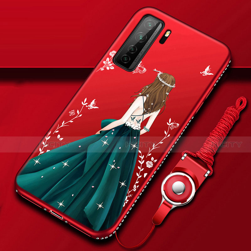 Funda Silicona Gel Goma Vestido de Novia Carcasa K01 para Huawei Nova 7 SE 5G Multicolor