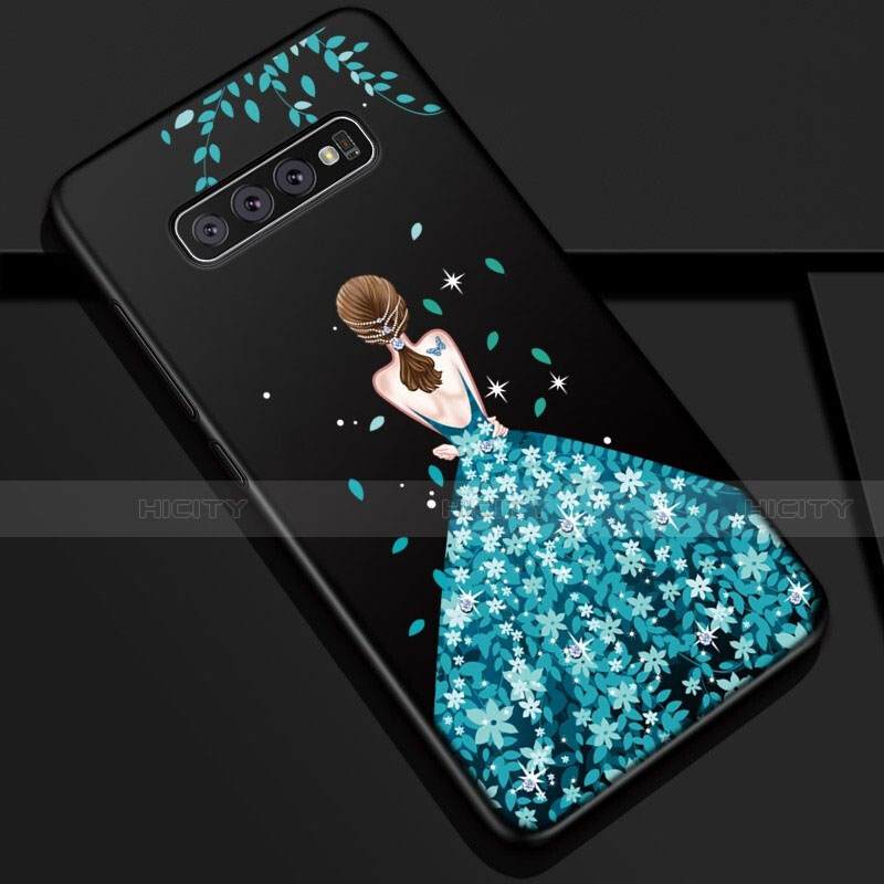 Funda Silicona Gel Goma Vestido de Novia Carcasa K01 para Samsung Galaxy S10 5G Azul