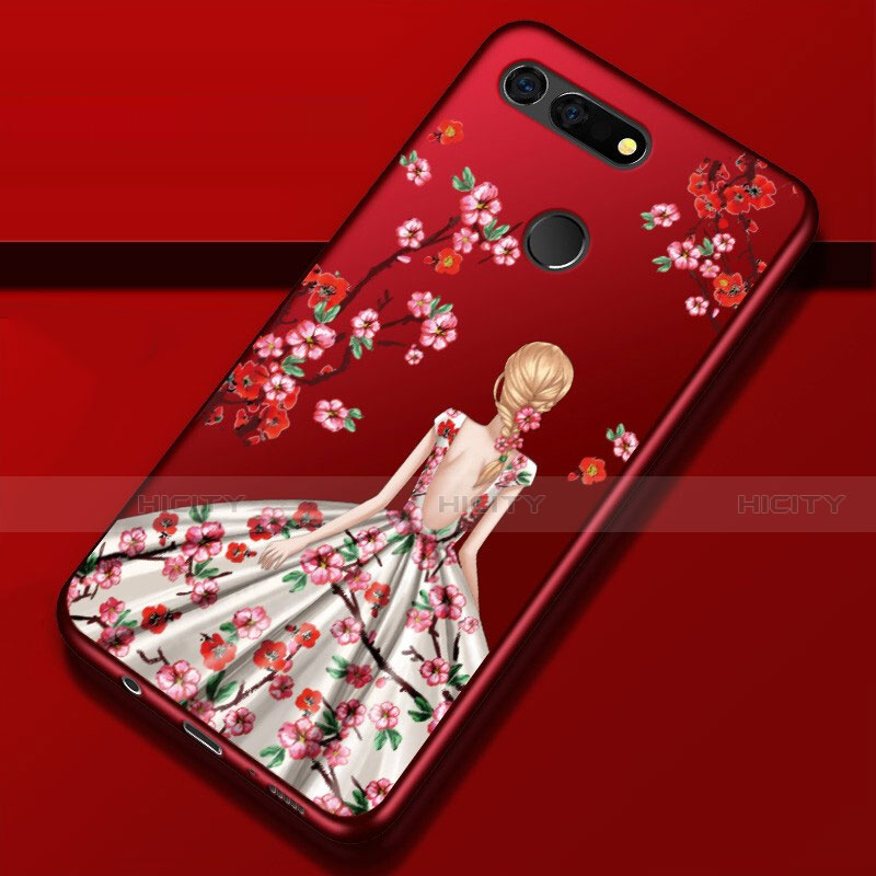 Funda Silicona Gel Goma Vestido de Novia Carcasa K02 para Huawei Honor V20 Blanco