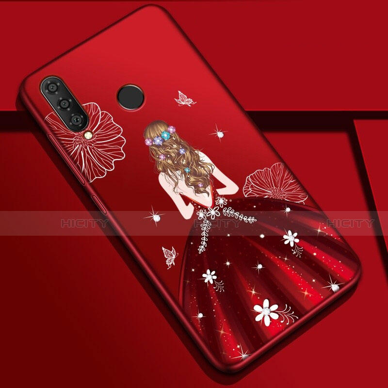 Funda Silicona Gel Goma Vestido de Novia Carcasa K03 para Huawei Nova 4e Rojo