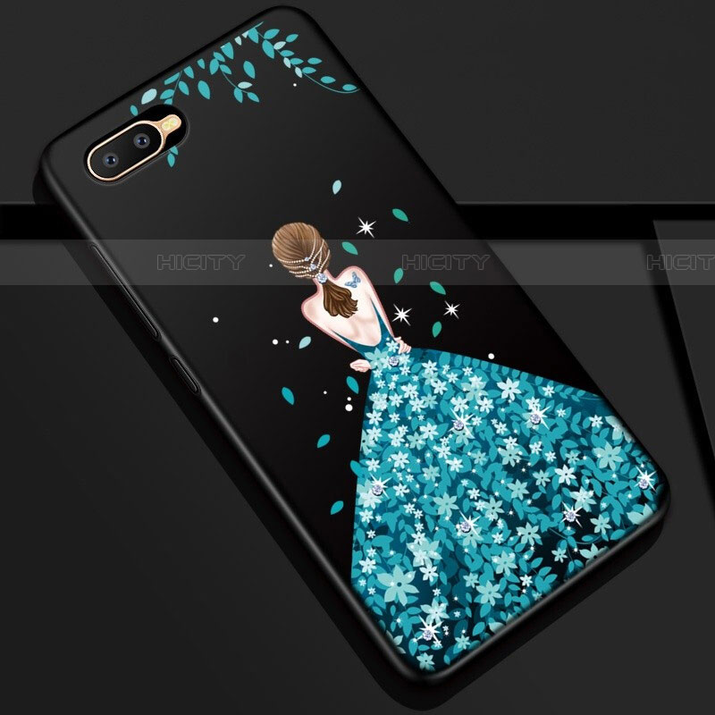 Funda Silicona Gel Goma Vestido de Novia Carcasa M04 para Oppo RX17 Neo Azul