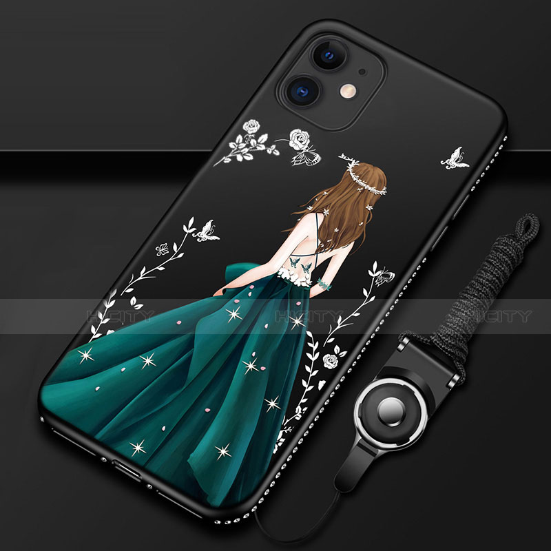 Funda Silicona Gel Goma Vestido de Novia Carcasa para Apple iPhone 12 Verde