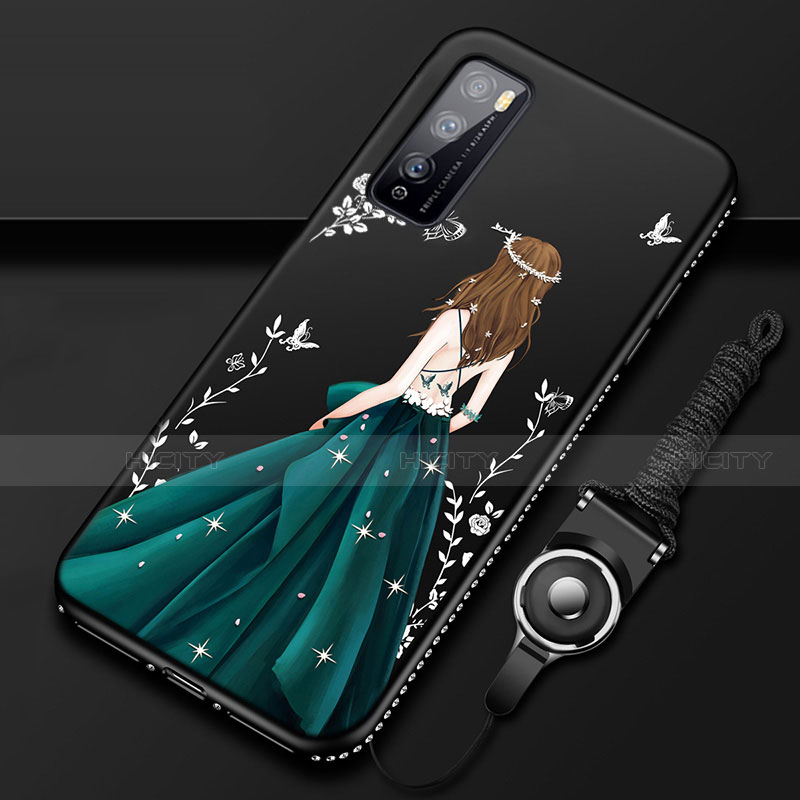 Funda Silicona Gel Goma Vestido de Novia Carcasa para Huawei Enjoy Z 5G Verde