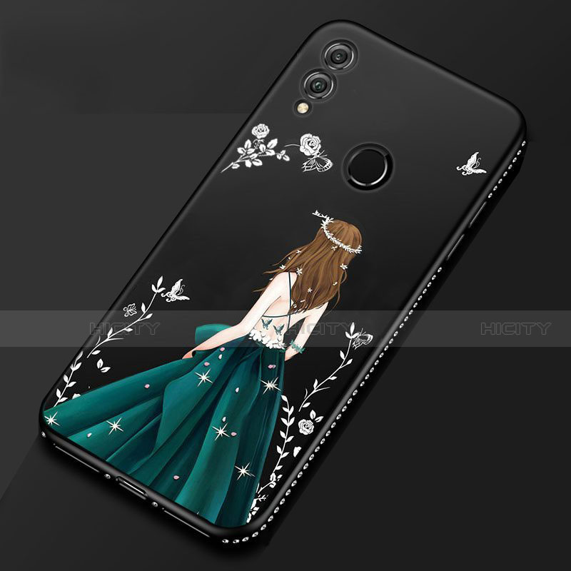 Funda Silicona Gel Goma Vestido de Novia Carcasa para Huawei Honor 8X Negro