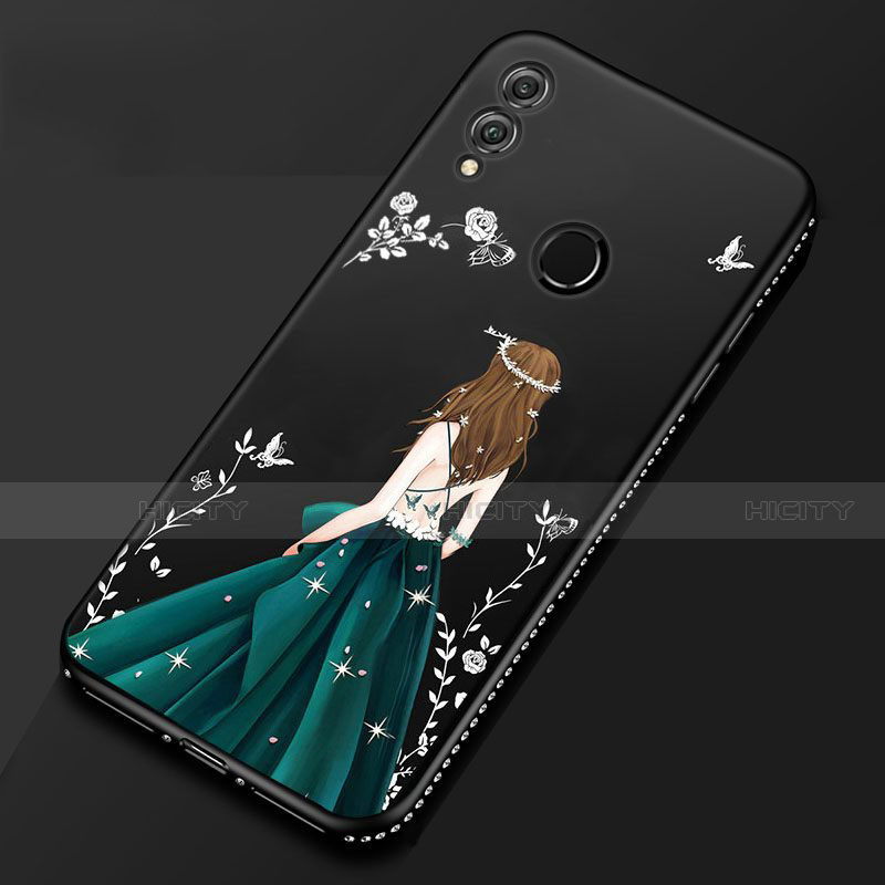 Funda Silicona Gel Goma Vestido de Novia Carcasa para Huawei Honor V10 Lite Negro