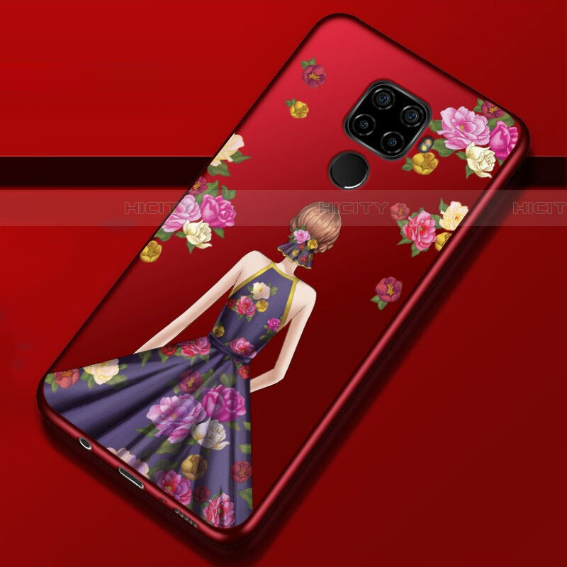 Funda Silicona Gel Goma Vestido de Novia Carcasa para Huawei Mate 30 Lite Morado