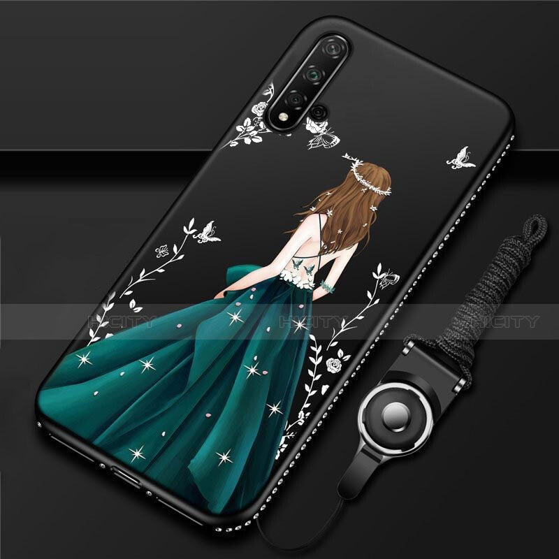 Funda Silicona Gel Goma Vestido de Novia Carcasa para Huawei Nova 5 Pro Verde