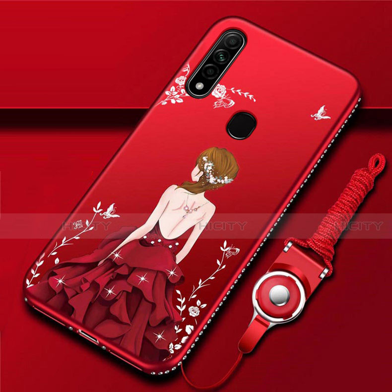 Funda Silicona Gel Goma Vestido de Novia Carcasa para Oppo A31 Rojo