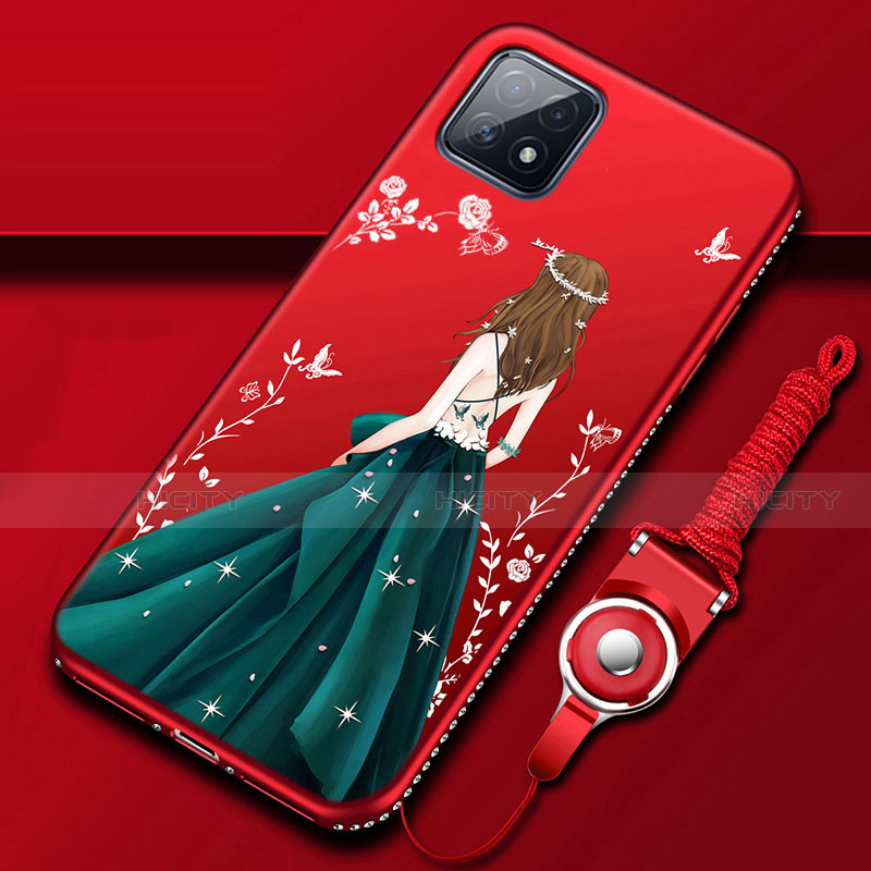 Funda Silicona Gel Goma Vestido de Novia Carcasa para Oppo A73 5G Verde