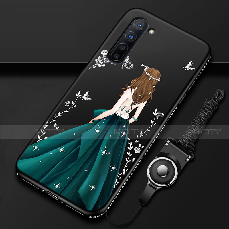 Funda Silicona Gel Goma Vestido de Novia Carcasa para Oppo F15 Verde