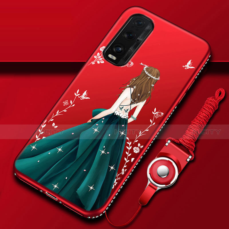 Funda Silicona Gel Goma Vestido de Novia Carcasa para Oppo Find X2 Multicolor