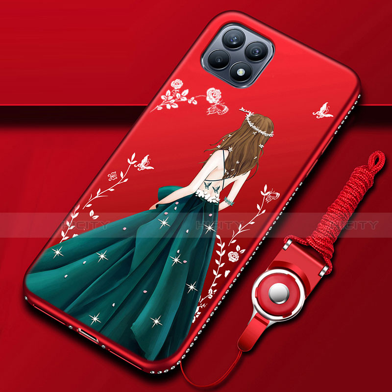 Funda Silicona Gel Goma Vestido de Novia Carcasa para Oppo Reno4 SE 5G