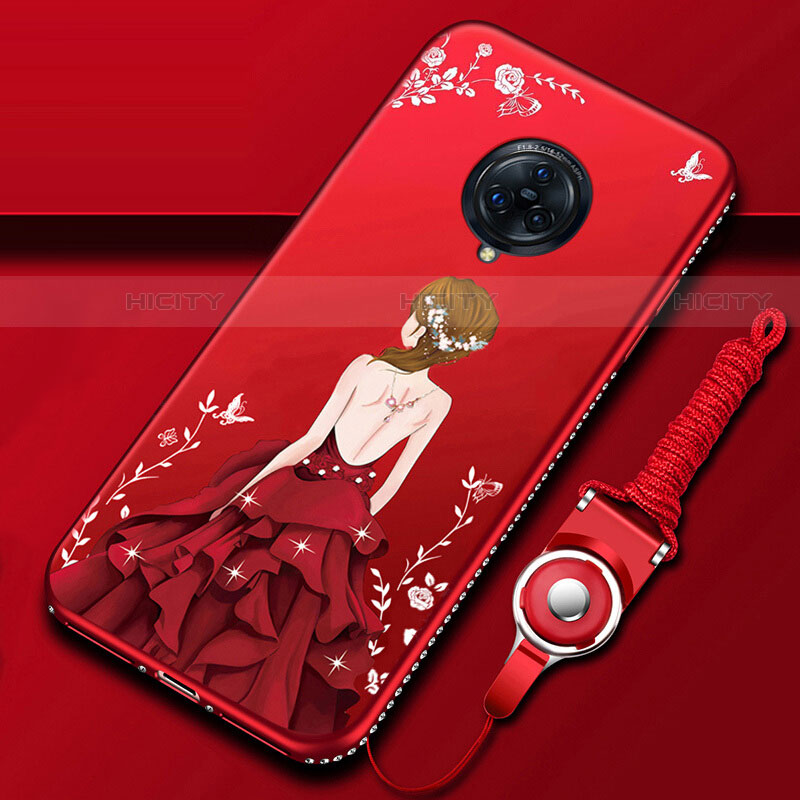 Funda Silicona Gel Goma Vestido de Novia Carcasa para Vivo Nex 3 5G Rojo