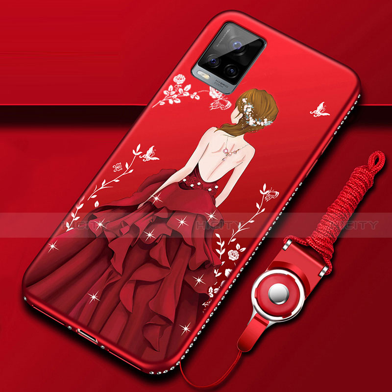 Funda Silicona Gel Goma Vestido de Novia Carcasa para Vivo V20 Pro 5G