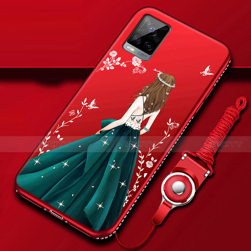 Funda Silicona Gel Goma Vestido de Novia Carcasa para Vivo V20 Pro 5G Verde