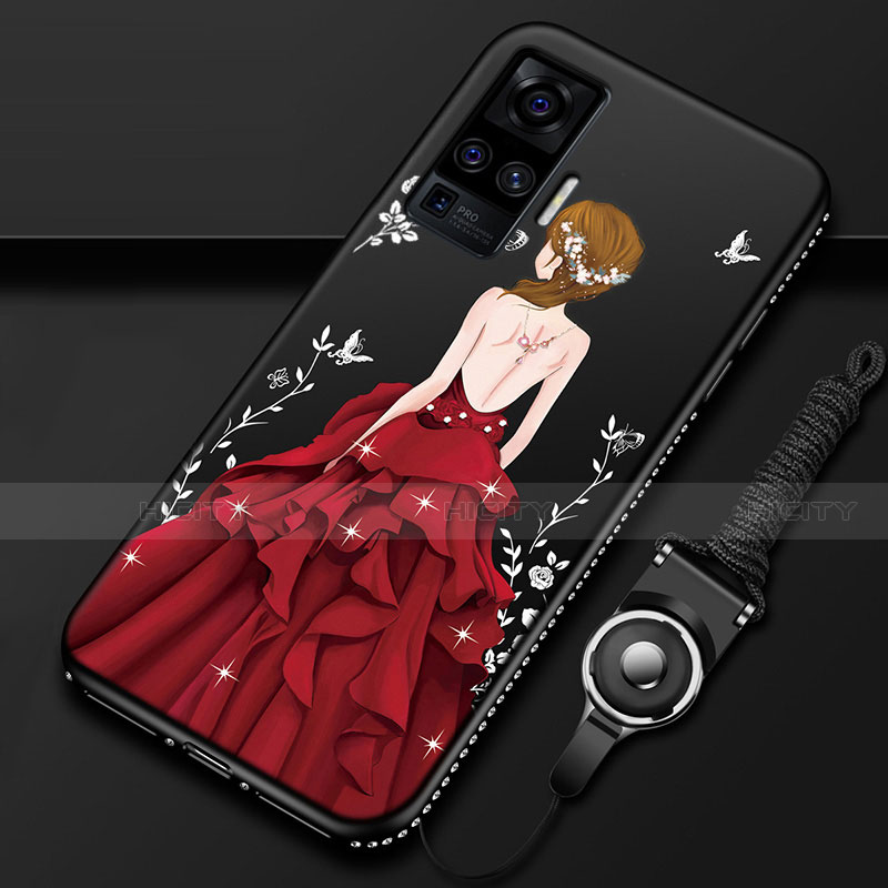 Funda Silicona Gel Goma Vestido de Novia Carcasa para Vivo X50 Pro 5G