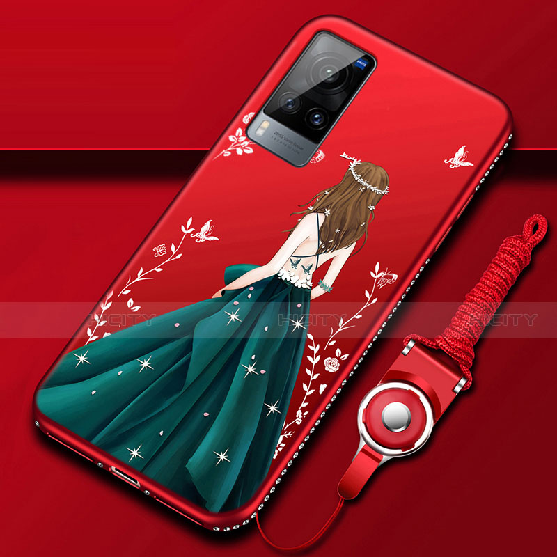 Funda Silicona Gel Goma Vestido de Novia Carcasa para Vivo X60 5G