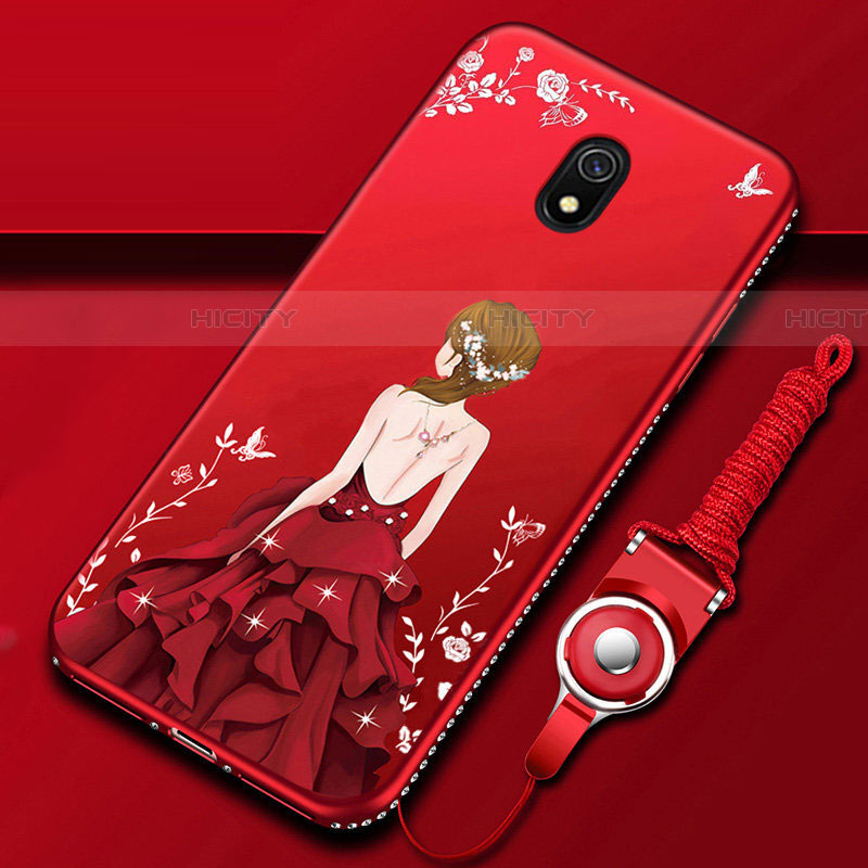 Funda Silicona Gel Goma Vestido de Novia Carcasa para Xiaomi Redmi 8A Rojo