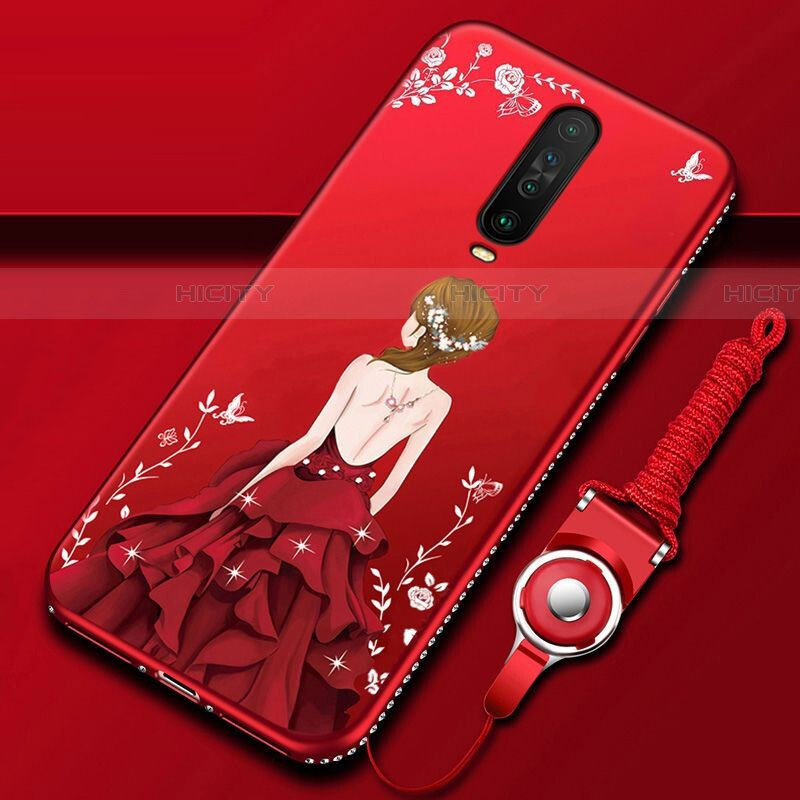 Funda Silicona Gel Goma Vestido de Novia Carcasa para Xiaomi Redmi K30 4G Rojo