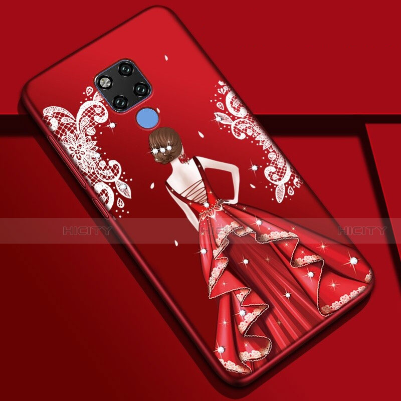 Funda Silicona Gel Goma Vestido de Novia Carcasa S01 para Huawei Mate 20 X 5G