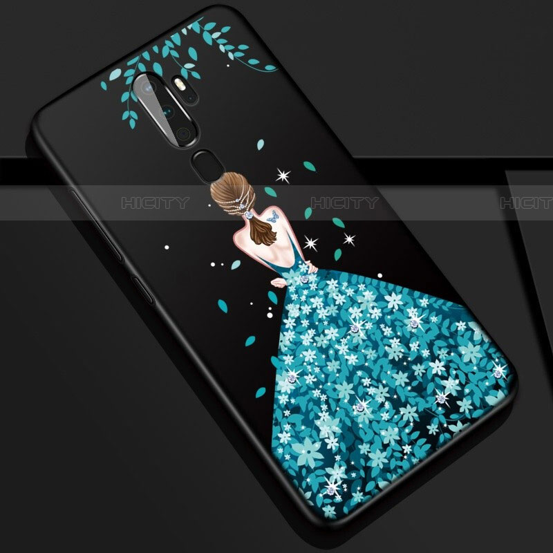 Funda Silicona Gel Goma Vestido de Novia Carcasa S01 para Oppo A11 Azul