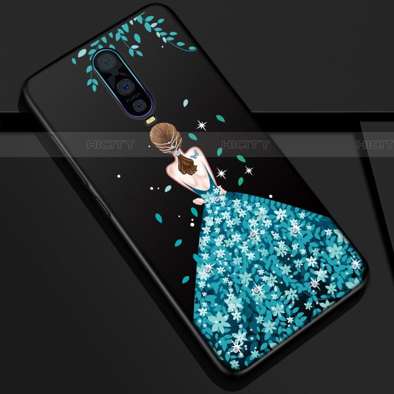 Funda Silicona Gel Goma Vestido de Novia Carcasa S01 para Oppo RX17 Pro Azul