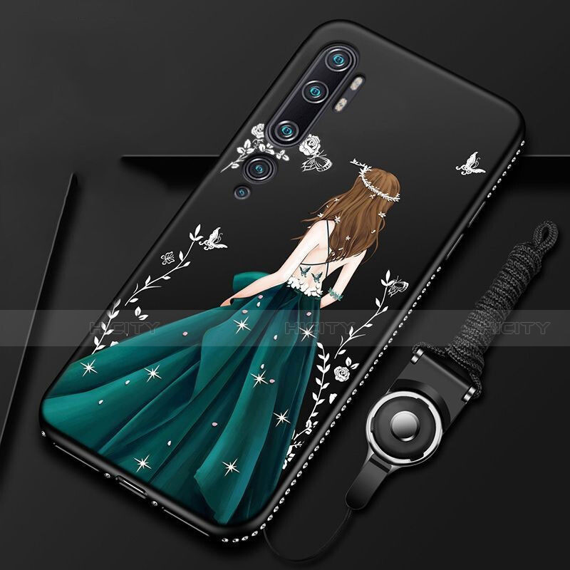 Funda Silicona Gel Goma Vestido de Novia Carcasa S01 para Xiaomi Mi Note 10 Verde