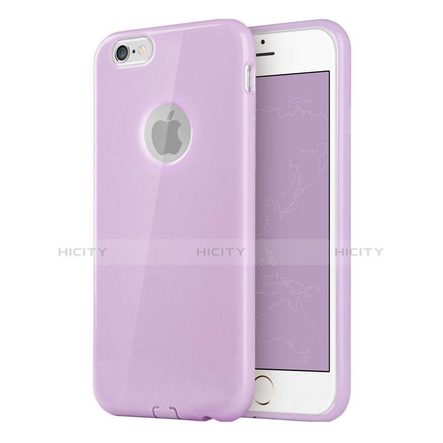 Funda Silicona Goma con Agujero para Apple iPhone 6 Morado