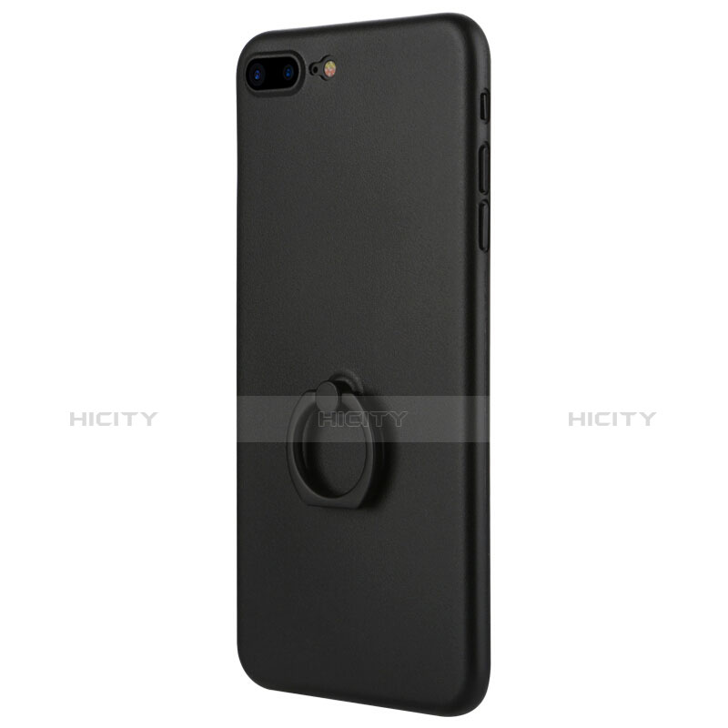 Funda Silicona Goma con Soporte para Apple iPhone 8 Plus Negro