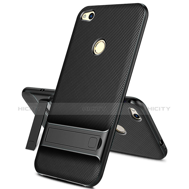 Funda Silicona Goma con Soporte para Huawei GR3 (2017) Negro