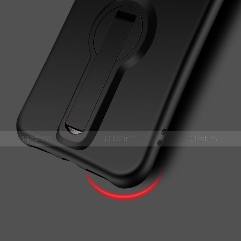 Funda Silicona Goma con Soporte S02 para Apple iPhone 8 Negro