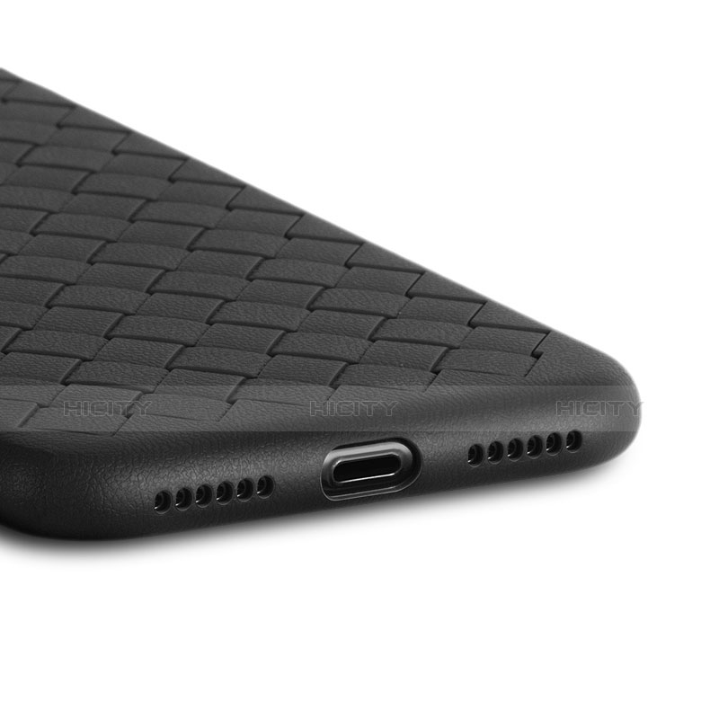 Funda Silicona Goma de Cuero C01 para Apple iPhone X Negro