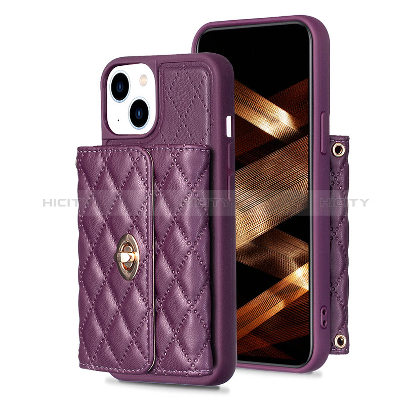 Funda Silicona Goma de Cuero Carcasa BF1 para Apple iPhone 14 Plus Morado