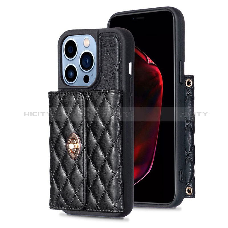 Funda Silicona Goma de Cuero Carcasa BF1 para Apple iPhone 15 Pro Max Negro