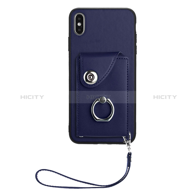 Funda Silicona Goma de Cuero Carcasa BF1 para Apple iPhone Xs Max Azul