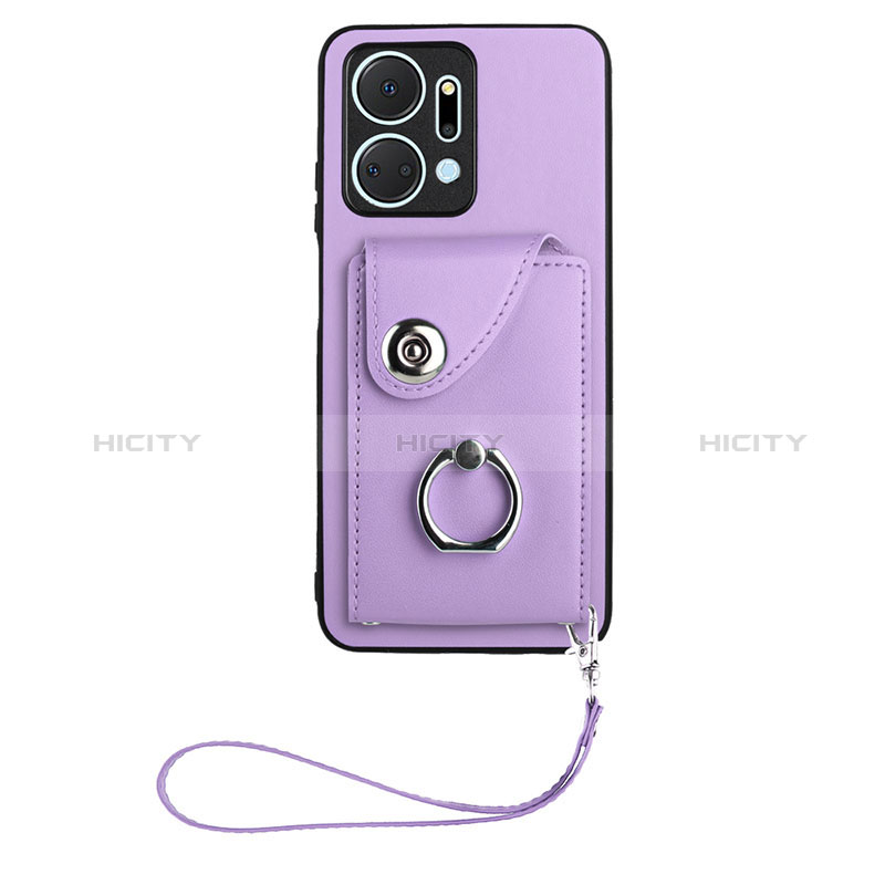 Funda Silicona Goma de Cuero Carcasa BF1 para Huawei Honor X7a Morado