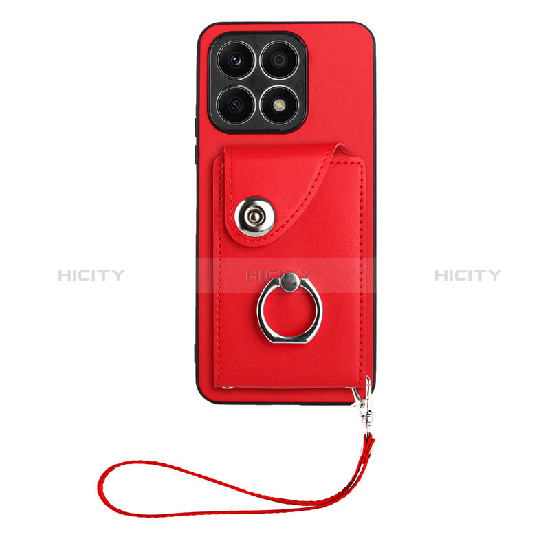 Funda Silicona Goma de Cuero Carcasa BF1 para Huawei Honor X8a 4G Rojo