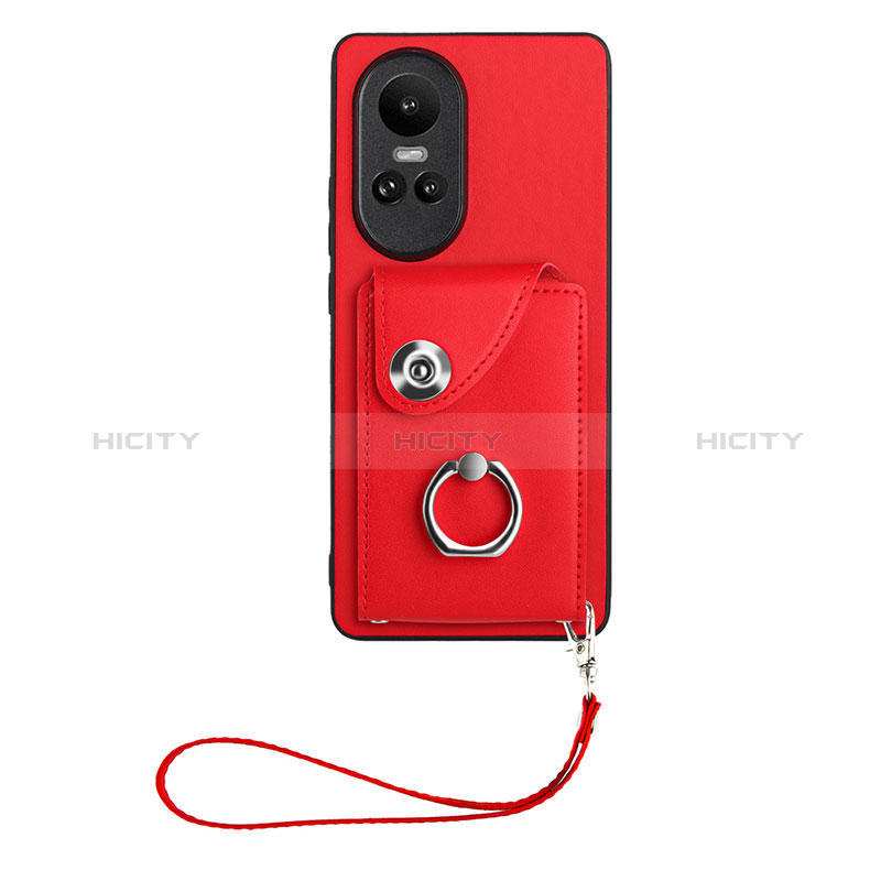 Funda Silicona Goma de Cuero Carcasa BF1 para Oppo Reno10 5G Rojo