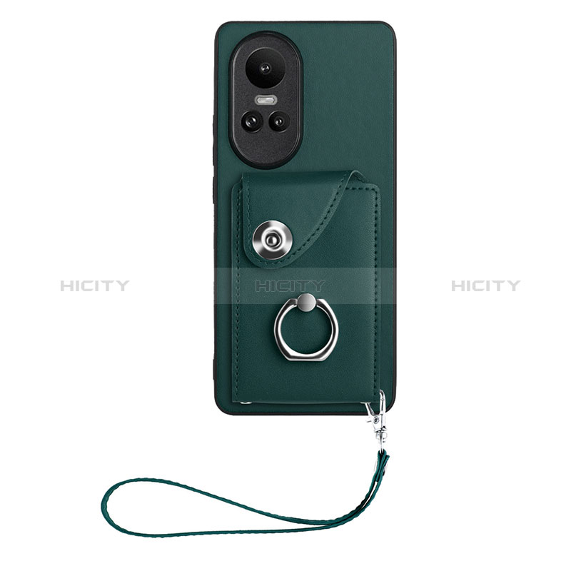 Funda Silicona Goma de Cuero Carcasa BF1 para Oppo Reno10 5G Verde Noche